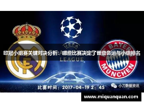欧冠小组赛关键对决分析：哪些比赛决定了晋级命运与小组排名